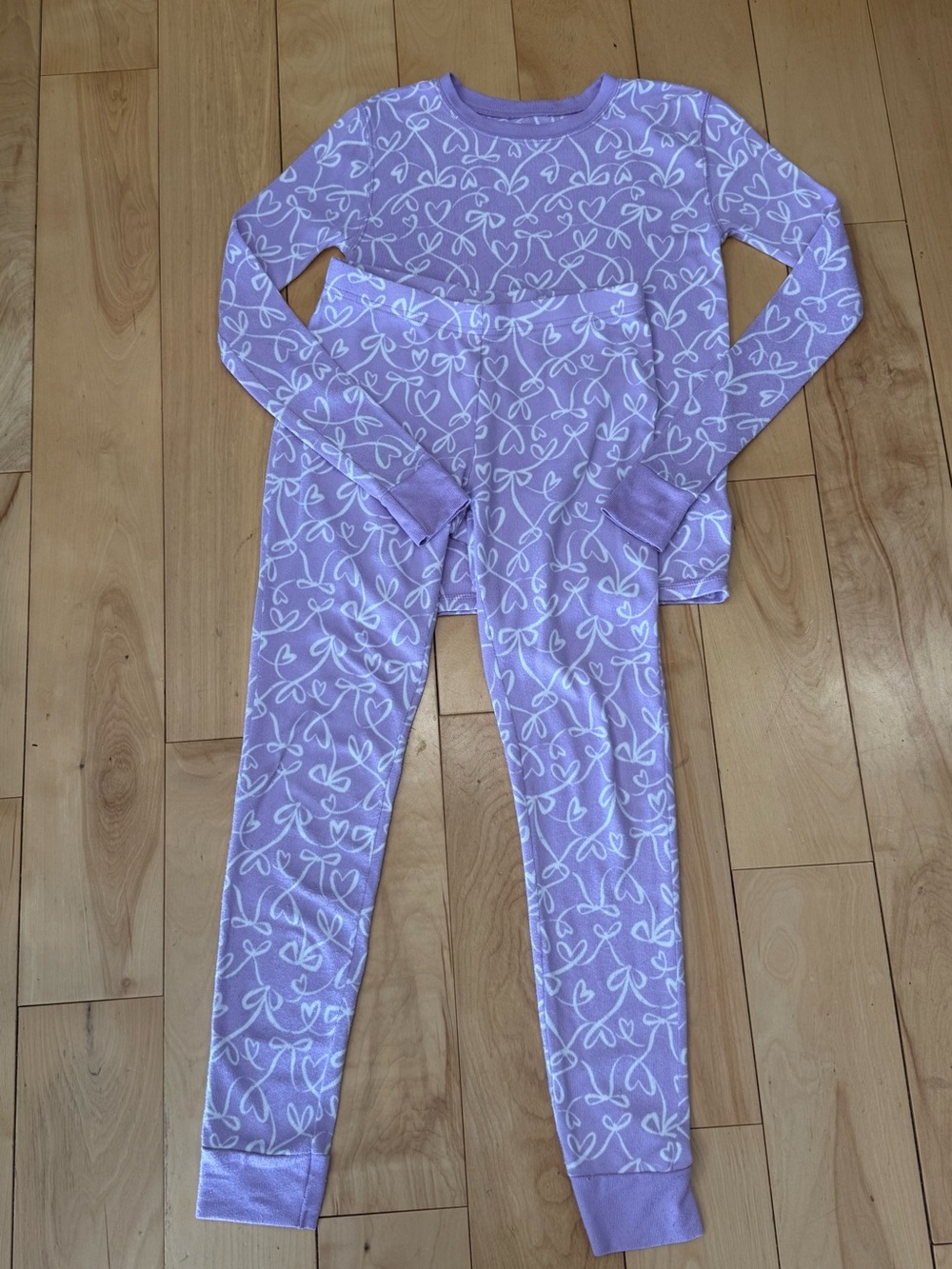 Old Navy Lavender Bow-Print Kids Pajama Set